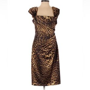 Tadashi Shoji Size 4 leopard print cocktail dress